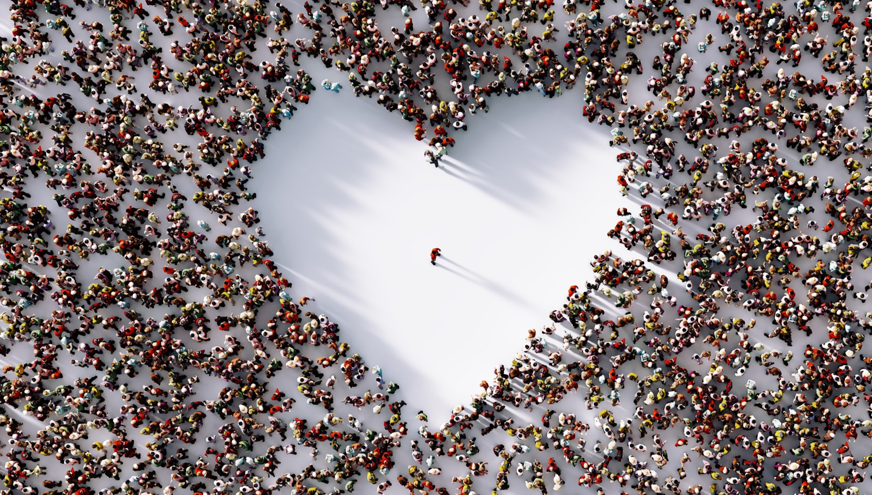 Heart created by people